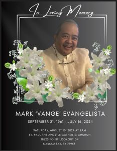 Mark Antonio Evangelista Obituary from Crowder Funeral Home